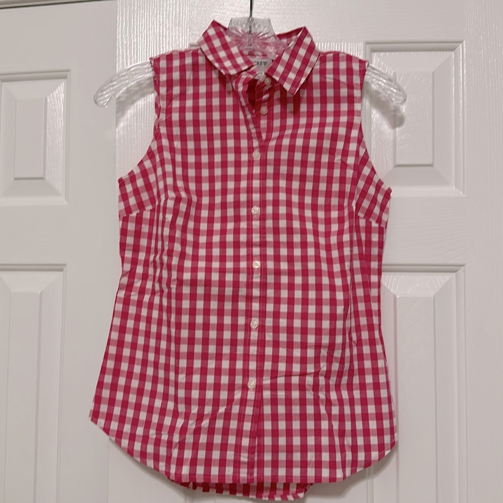 J. Crew Factory Sleeveless cotton-blend poplin shirt in signature fit, XXS, NWT